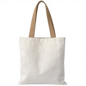 Custom Canvas Tote <b>Bag</b> <b>Medium</b> <b>Size</b> Letter Print Shopping <b>Bag</b> Daily Use Shoulder Handle Beige Black Color Cotton <b>bags</b> - Product Image 3