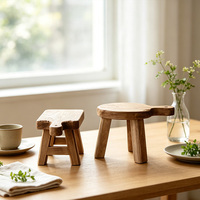 Socle décoratif en bois avec poignée, petit présentoir en bois pour la décoration de la cuisine et de la maison