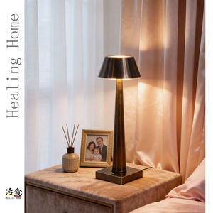 Healing Home Metal Table Lamp Black Warm <b>Light</b> Touch Control Cordless LED Night <b>Light</b> For Bedroom Desk - Product Image 1