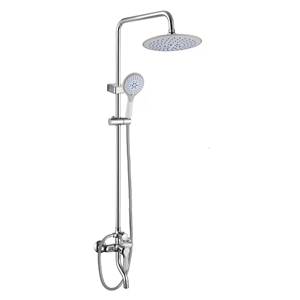 MCBKRPDIO Systèmes de douche chromés avec pommeau de douche de pluie de 8 pouces ABS douche à main, <span class=keywords><strong>barre</strong></span> coulissante réglable - Product Image 1