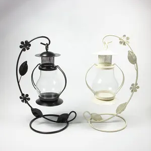 Metal hurricane candle holder decorative lanterns and candle jars