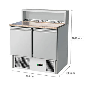 4 ensembles de kit pizza table de préparation de pizza mélangeur de pâte de travail four électrique à <span class=keywords><strong>air</strong></span> pizza réfrigérateur commercial - Product Image 4