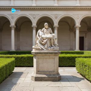 Statua in Marmo Personalizzata Moderna <span class=keywords><strong>per</strong></span> Esterni di Maria e Gesù, Decorazione da Giardino Intagliata a Mano - Product Image 4
