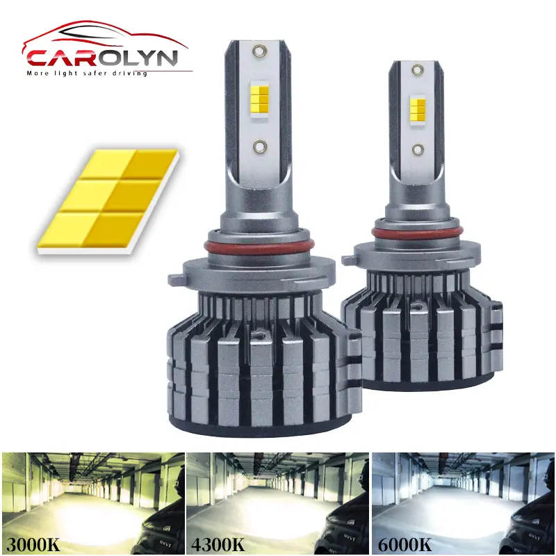 CAROLYN Systèmes d'éclairage automobile 3 couleurs 12v h4 180 Watts phare de voiture Led avec lumière laser C-L7 24 mil Lumined 46000 Lumens