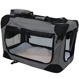 Factory Outlet Foldable Pet Carrier Bag Oxford Fabric Cage Portable Cat Travel Bag With Strong Steel Frame