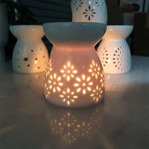 Brûleur à huile en <span class=keywords><strong>céramique</strong></span> blanc, diffuseur de chauffe-cire, porte-bougie, lampe d'aromathérapie, four à huiles essentielles, saint-valentin, décoration de la maison - Product Image 3