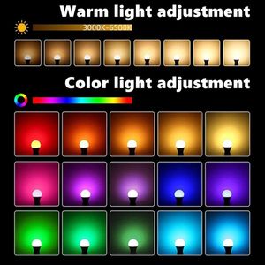 <span class=keywords><strong>Ampoule</strong></span> LED intelligente sans fil Tuya Smart AC E27 RGB+CCT 5W 9W, projecteur en aluminium et plastique, certifiée ROHS - Product Image 3