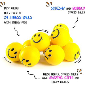 ลูกบอลบีบแก้เครียดรูปหน้ายิ้มสีสันสดใสสำหรับเด็กและผู้ใหญ่ - Product Image 6