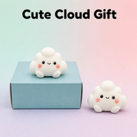 Coffret Cadeau Nuage 2 Pièces – Jouets Anti-Stress Doux et Mignons en Forme de Nuage Blanc pour Bureau et Détente