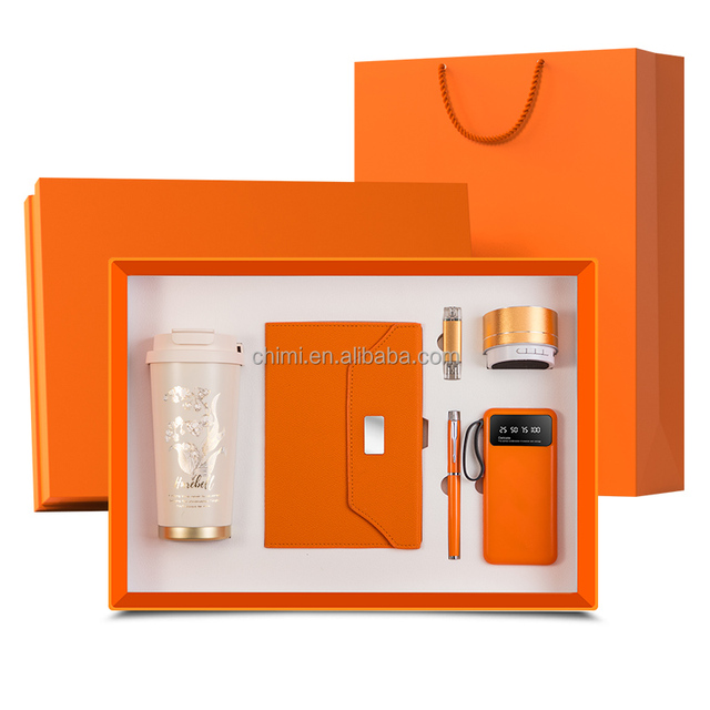 Customizable Gift Set With Mug+Notebook+Usb Flash Drive+Pen+Speaker+Power Bank Business Gift Cup Luxury Business Office Gift Set
