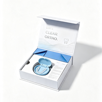Boîte en papier rigide magnétique avec logo personnalisé, boîte d'emballage pour aligneurs orthodontiques, boîte d'emballage dentaire, fabricant OEM