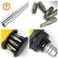 11 en 1 Mini tournevis trapu rétractable multi-usages jeu de tournevis à cliquet multi-bits pour Torx hexagonal Phillips fendu
