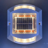 Marcador de Seguridad Vial de Aluminio con Panel Solar de 0.4W, 6 LED, Multicolor, Resistente al Agua IP68, Luz Intermitente/Constante