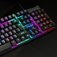 Kit clavier et souris de jeu RGB TF200, clavier et souris filaires USB rétroéclairés, combo clavier et souris pour ordinateur, 104 touches pour PC Gamer, ordinateur portable