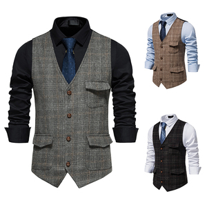 <span class=keywords><strong>Chaleco</strong></span> de traje de <span class=keywords><strong>hombre</strong></span> de estilo occidental Retro 2024, <span class=keywords><strong>chaleco</strong></span> de <span class=keywords><strong>Tweed</strong></span> británico de gran tamaño para <span class=keywords><strong>hombre</strong></span>, <span class=keywords><strong>chaleco</strong></span> de traje - Product Image 4