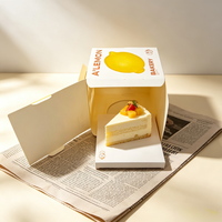 Boîte à gâteau transparente avec fenêtre, logo personnalisé estampé à chaud, emballage alimentaire en papier de qualité alimentaire pour pâtisserie, biscuits, gâteaux, cadeaux