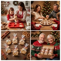 Moule à gâteau en silicone SILIKOLOVE Factory Christmas, 6 cavités, forme de maison, LFGB, platine, sans BPA, antiadhésif, facile à démouler, qualité alimentaire