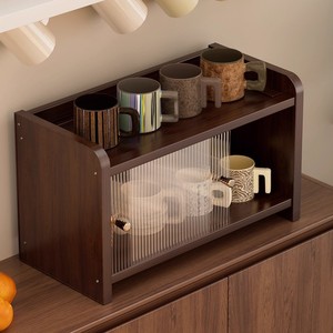 Home Acrylic <b>Desktop</b> Storage Rack for Living Room and Kitchen Countertops, Coffee Cup and Tea Set Storage Organizer, Dustproof - Product Image 1