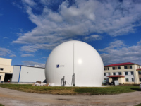Réservoir de stockage de gaz à double membrane de 500 m³ pour le stockage de biogaz, anti-vieillissement, intégré, avec équipement de gonflage, personnalisable