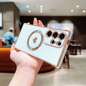 Promoción <span class=keywords><strong>descuento</strong></span> montaje en coche carga magnética funda de teléfono móvil para <span class=keywords><strong>Samsung</strong></span> S25 S21S22 S23 S24Ultra suave TPU electrochapado cubierta - Product Image 6