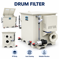 Filtre à tambour rotatif YUTANK ED-PP-30 30m3/h en PP avec lavage automatique en contre-courant en acier inoxydable 316L pour bassin à koïs, RAS, aquaculture et pisciculture