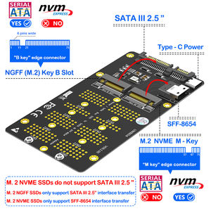 Адаптер M.2 2-в-1 для III 2.5-дюймовых накопителей с интерфейсом SFF-8654 Type-C и питанием для NVMe SSD — расширение хранилища для настольных ПК/ноутбуков/серверов (в наличии) - Product Image 2