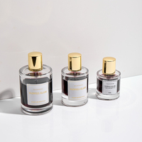 Botol Parfum Kaca Mewah Berat Bentuk Silinder 30ml 50ml 100ml Botol Parfum Kaca Kosong Dengan Tutup Emas