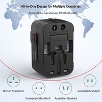 Adaptador de Viaje Universal PD20W QC18W con Protección Contra Sobretensiones, Enchufe de Viaje Mundial con Puertos USB Tipo A y Tipo C para Países de Todo el Mundo