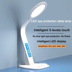 โคมไฟตั้งโต๊ะ LED พร้อมปฏิทินนาฬิกาปลุกอุณหภูมิ 3 โหมดแสงสว่าง โคมไฟอ่านหนังสือป้องกันดวงตา โคมไฟตั้งโต๊ะสำหรับห้องนอนนักเรียน - Product Image 3
