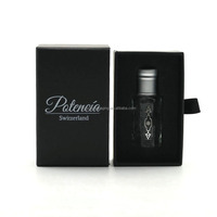 Bouteilles d'attar d'huile essentielle noires personnalisées de luxe emballage en papier boîte-cadeau pour attar 3ml 6ml 12ml