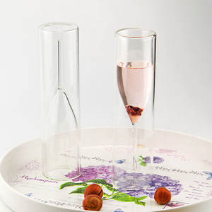 Tasse à vin rouge Borosilicate <span class=keywords><strong>sans</strong></span> pieds, 1 pièce, Double paroi gobelet à vin rouge, gobelet à vin - Product Image 2