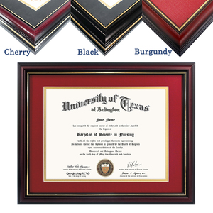 Afstuderen 8.5X11 Hout Diploma Frame A4 Certificaat Frames Universitaire Hogeschool Frame Met Dubbele Gouden Rand