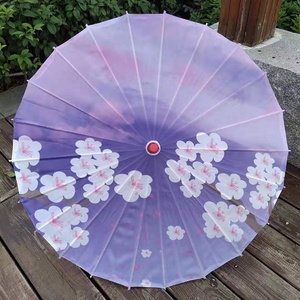 Parapluie de mariage blanc en papier huilé, parapluie de danse en bambou, parasol Art Déco, parapluie artisanal, parasol en tissu chinois - Product Image 1