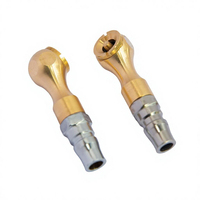 Buse de gonflage de pneus en laiton robuste à débit fermé avec connecteur rapide pour pneus de voiture, camion, moto et vélo