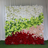 L-FW103 mariage artificiel noir 5d fleur mur toile de fond 8ft X 8ft fleur panneaux muraux enrouler fleur décoration murale pour mariage