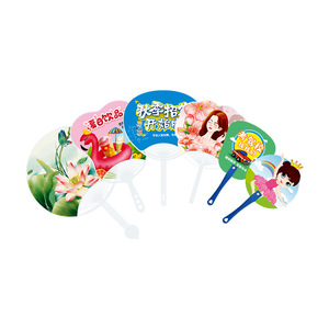 Custom Printed Eco-Friendly Korean Cartoon Hand Fans Transparent Plastic Craft for Graduation Christmas Halloween Easter Events