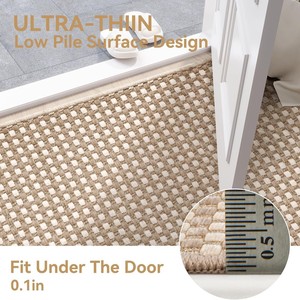 พรมเช็ดเท้าหน้าประตูแบบทอ รูปทรงสี่เหลี่ยมผืนผ้า กันลื่น ทำจากเส้นใยโพลีเอสเตอร์ ลายเรขาคณิต สำหรับใช้ในบ้าน - Product Image 3