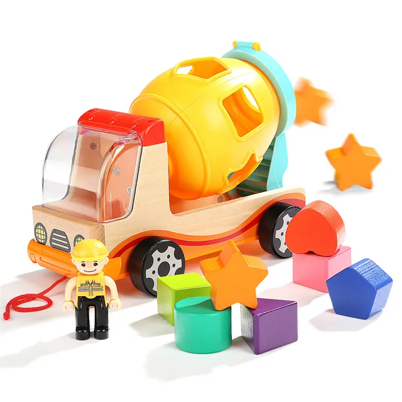 木の形のソーター子供のおもちゃとトップ明るい子供ミキサーおもちゃトラック