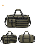 Sac de sport tactique unisexe GAF 800D en Oxford camouflage avec compartiment à chaussures, fermeture éclair et fermoir, étanche, capacité 56-76L
