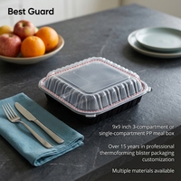 Barquette d'emballage alimentaire personnalisée en blister, en PP/PET recyclable, boîte en plastique jetable pour fruits, viande et aliments prêts à consommer