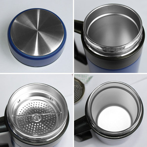 Gobelet isotherme en acier inoxydable 304 avec poignée et infuseur à thé, mug isotherme pour le bureau, cadeau personnalisé avec logo pour hommes et femmes - Product Image 4