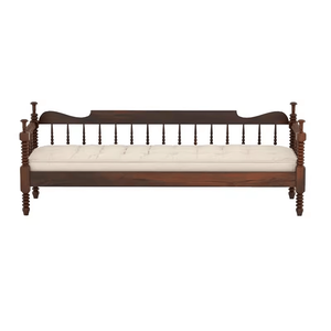 Canapé-lit vintage en bois massif avec pieds tournés, finition rustique américaine vieillie, pour salon et <span class=keywords><strong>chambre</strong></span> <span class=keywords><strong>d</strong></span>'amis - Product Image 1