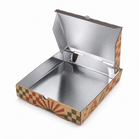 Boîte de livraison de pizza pliable et recyclable avec doublure en aluminium et impression quadricolore, emballage en carton ondulé kraft