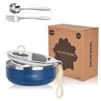 Boîte à salade de luxe en acier inoxydable personnalisée avec couvercle, contenants de stockage alimentaire durables pour enfants