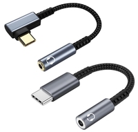 Câble audio USB C vers Aux + adaptateur audio USB C vers 3,5 mm à angle droit, compatible avec Samsung Galaxy S23