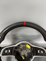 Meilleures ventes mondiales - Volant de voiture en cuir perforé en fibre de carbone pour VW Passat Tiguan Polo Lamando Golf Sagitar
