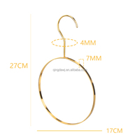 Porte-vêtements rond antidérapant multifonctionnel en fil métallique pour armoire, avec logo personnalisé, en fer doré, pour vêtements, foulards, cravates, etc.