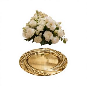 SMOOTH Classic <b>Mirror</b> Polishing Stainless Steel Gold Metal Charger Plate Dish for Wedding and Party Tableware Decorations - Product Image 1