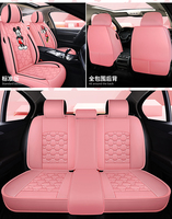 Housse de Siège Taille Universelle en Cuir PU et Tissu, Ensemble Complet, Ajustement Universel, pour Voiture de Luxe