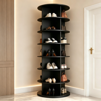LUMIO Étagère à chaussures circulaire rotative à 360 degrés, 7 niveaux, en plastique PP, pour espaces étroits, rangement d'entrée d'angle, gain de place